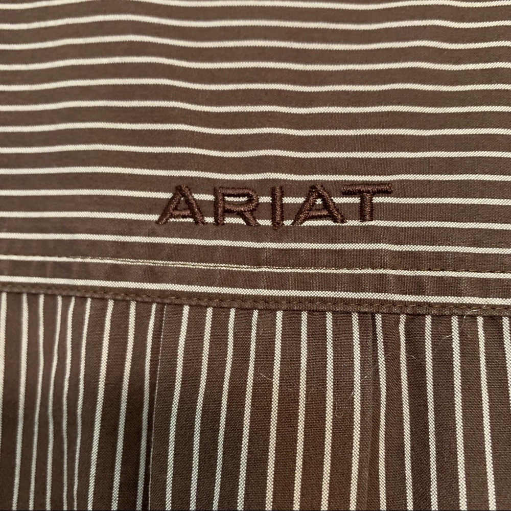 Ariat Pro Series Brown Striped Shirt Large - Picture 8 of 9